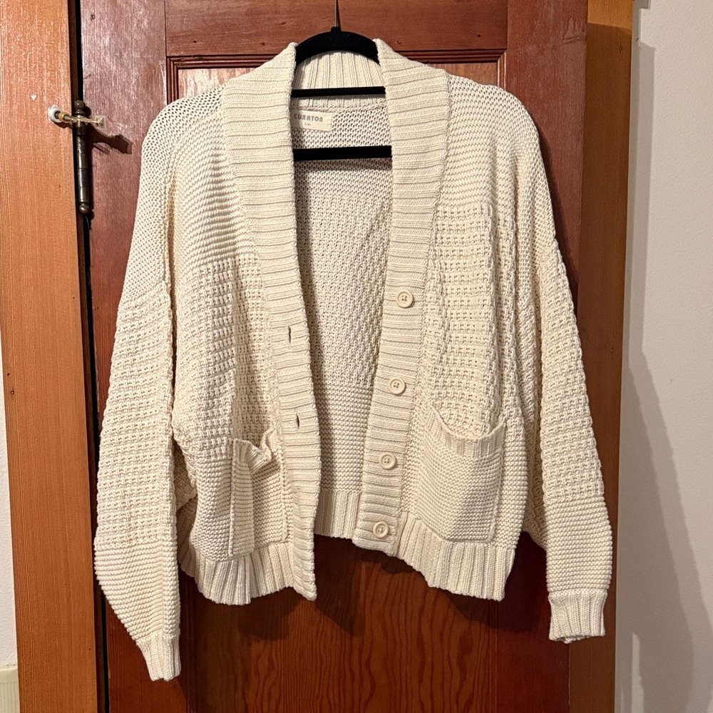 Curator SF Lino Cotton Sweater in Biscuit